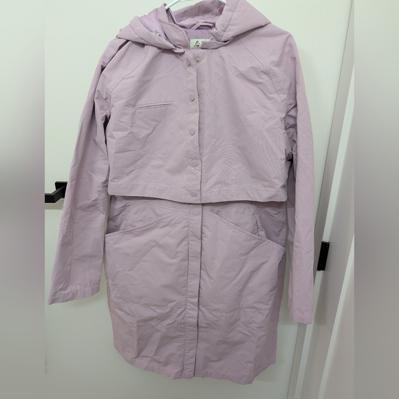 Limelight Jackets & Blazers - Women's Lavender Hooded Rain Jacket